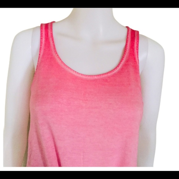 PINK ROSE Vintage Tie-Dye/Ombré Tank/Top With Knotted Tie Front Pink Size Small - Picture 5 of 10